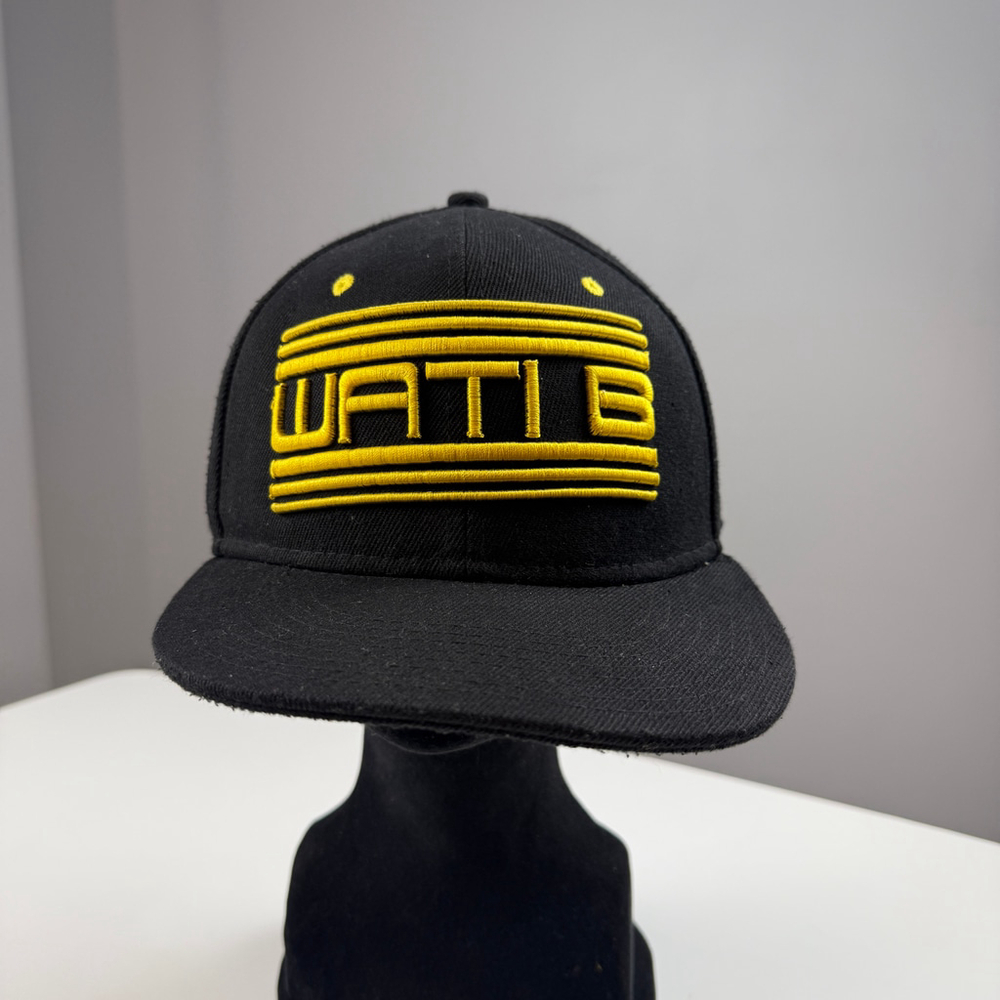 WATI B embroidered Black and Yellow Snapback Hat, One Size